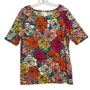 LulaRoe Women's Rose Art Gigi Fitted Top - XL EUC‎